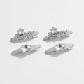 Gemstone Heart Claw Hair Clip Set - Clear Happy