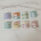 Le Ting Printed Snap Hair Clip Set - Blue Bear & Cherry