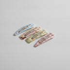 Le Ting Printed Snap Hair Clip Set - Blue Bear & Cherry
