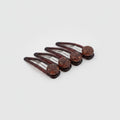 Sparkle Bead Hair Clip Set - Brown Sparkle
