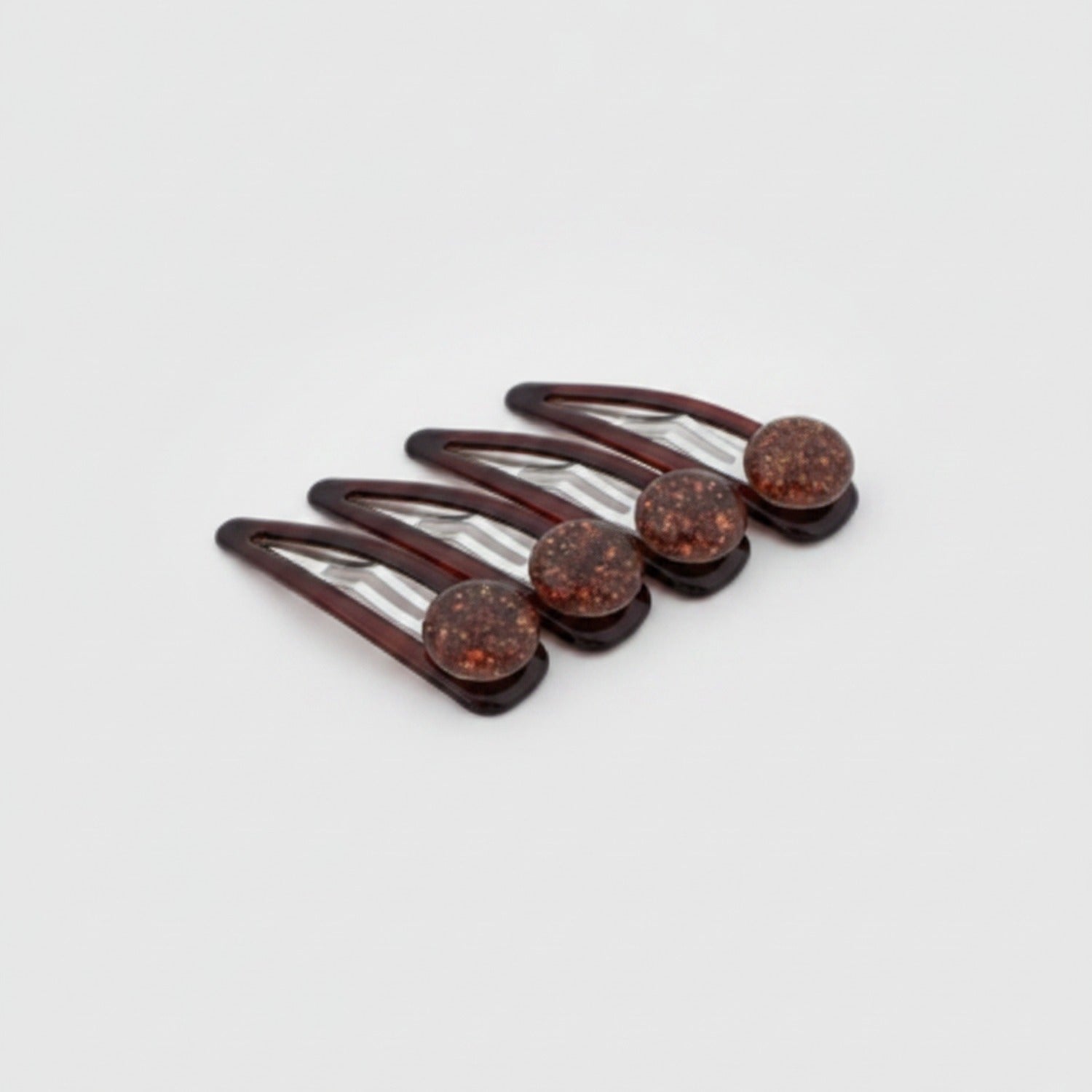 Sparkle Bead Hair Clip Set - Brown Sparkle