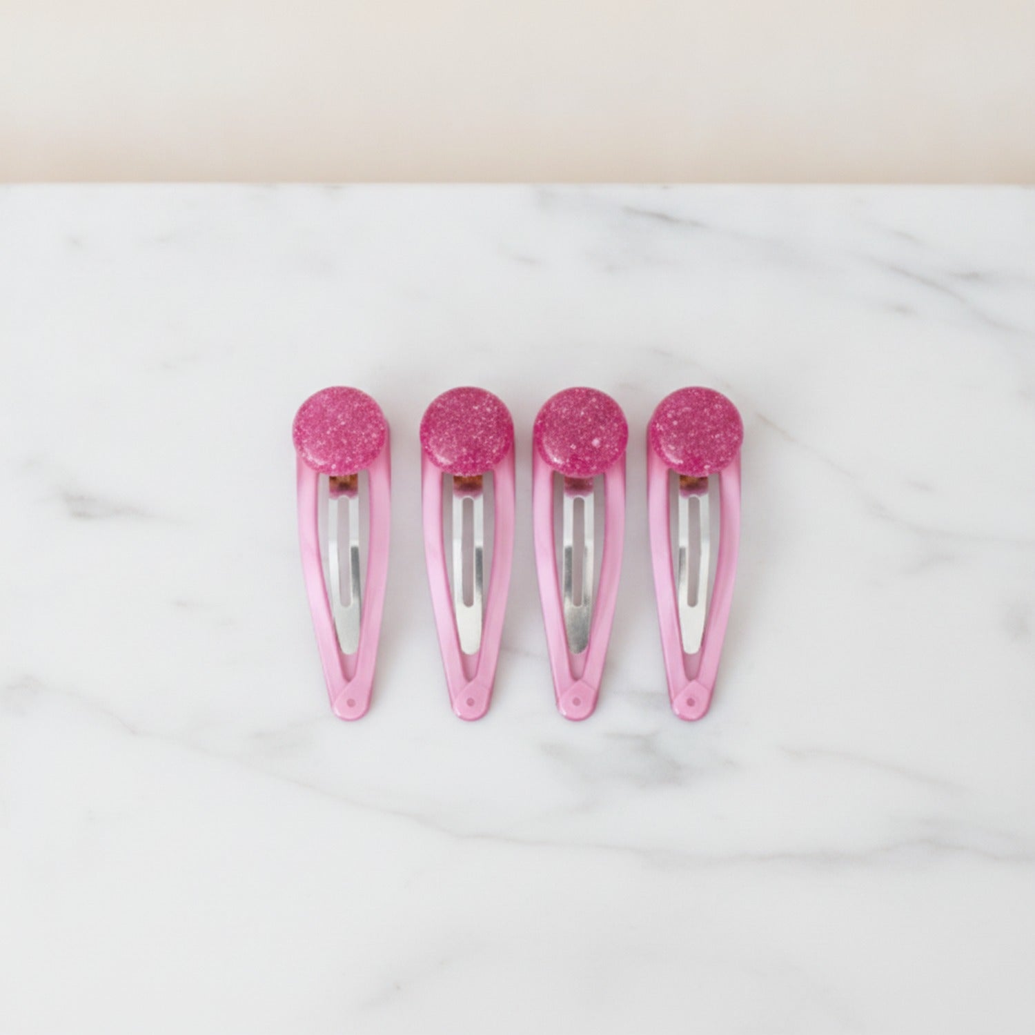 Sparkle Bead Hair Clip Set - Pink Sparkle