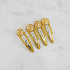 Sparkle Bead Hair Clip Set - Yellow Sparkle