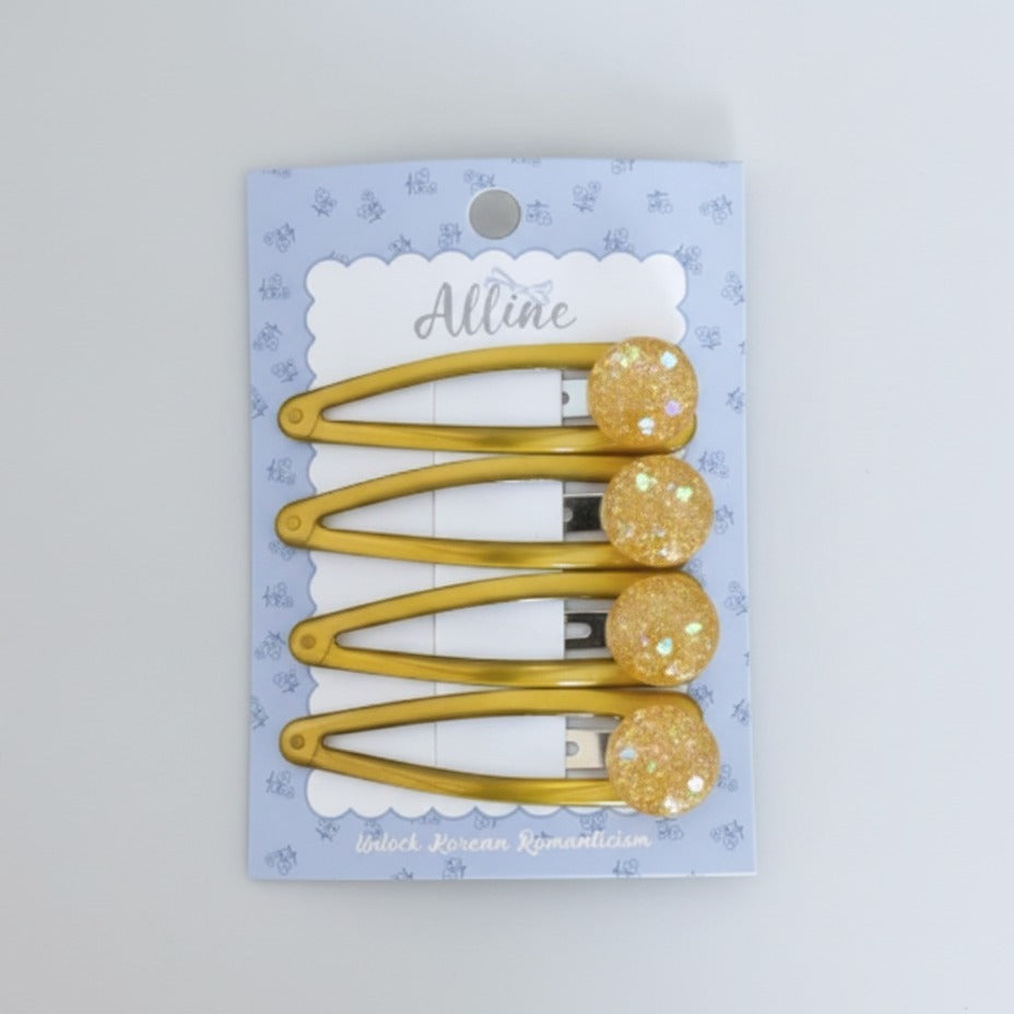 Sparkle Bead Hair Clip Set - Yellow Sparkle – hair accessories (view 1)