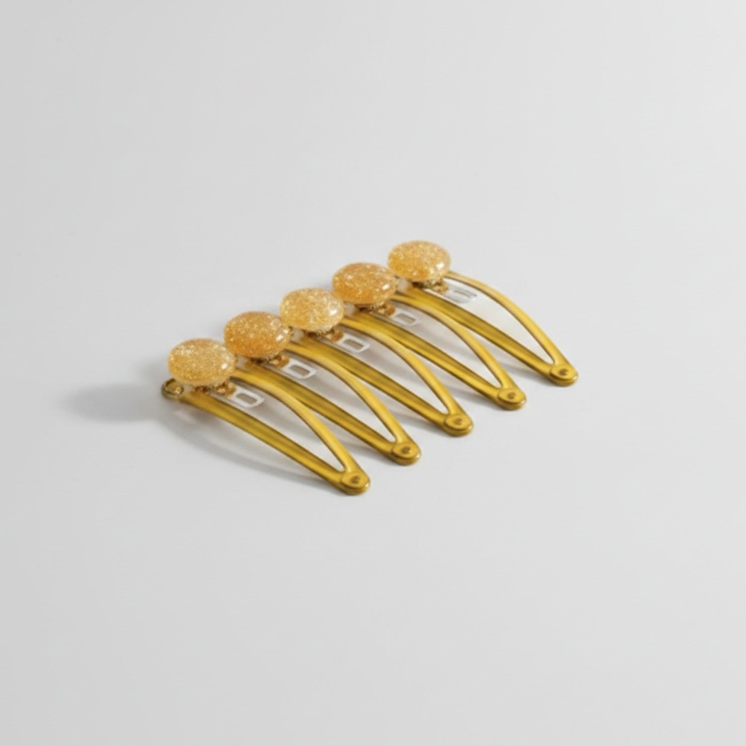 Sparkle Bead Hair Clip Set - Yellow Sparkle