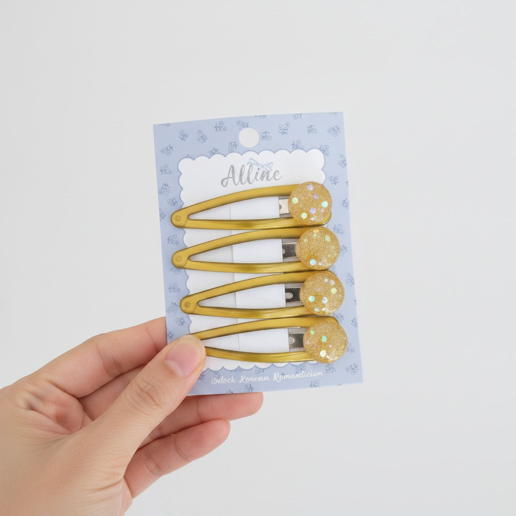 Sparkle Bead Hair Clip Set - Yellow Sparkle – hair accessories (view 3)
