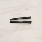 Celine Rectangular Claw Clip Duo - Black