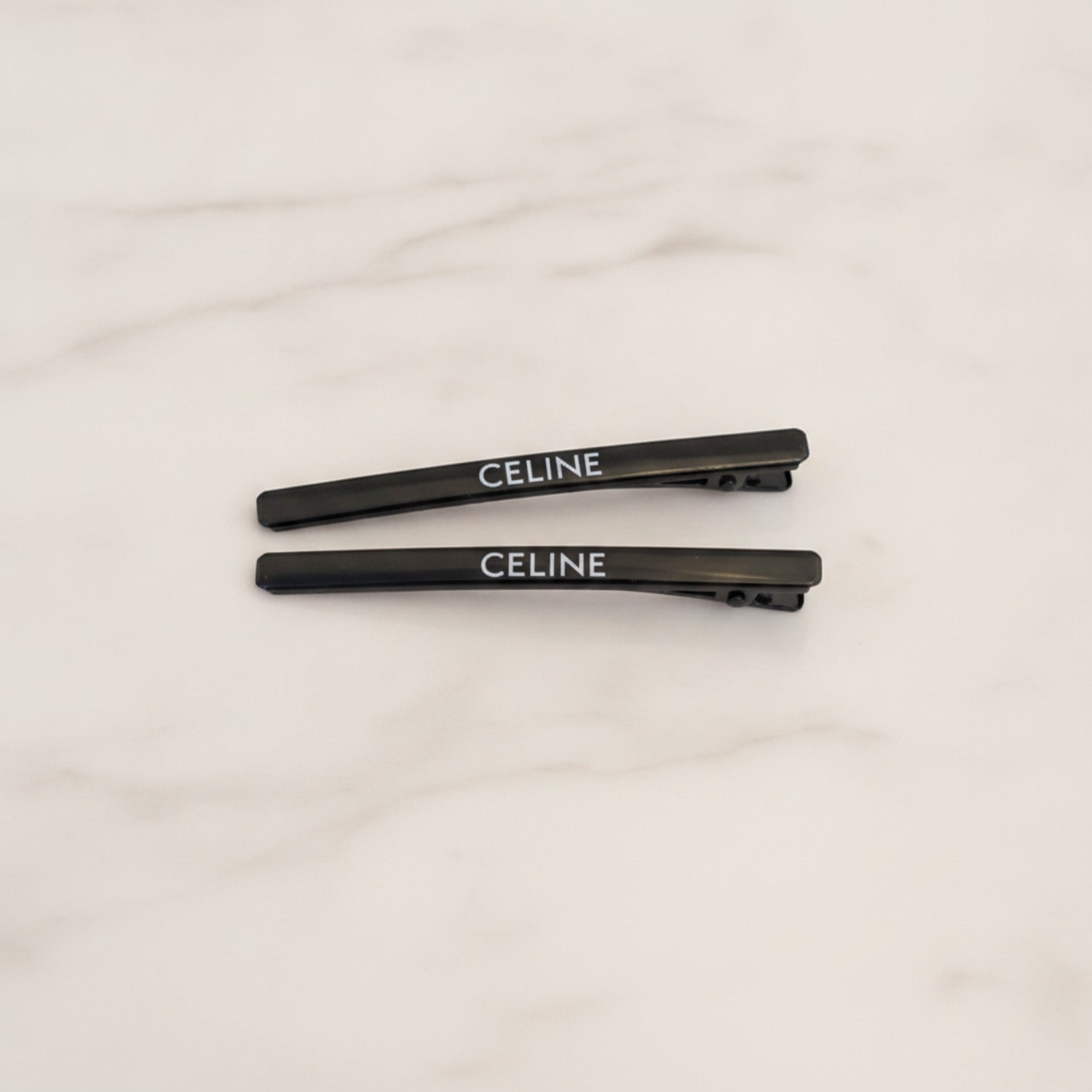 Celine Rectangular Claw Clip Duo - Black