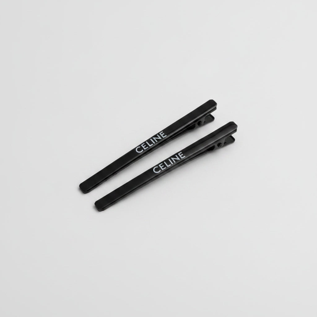 Celine Rectangular Claw Clip Duo - Black