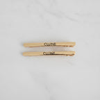 Celine Rectangular Claw Clip Duo - Gold