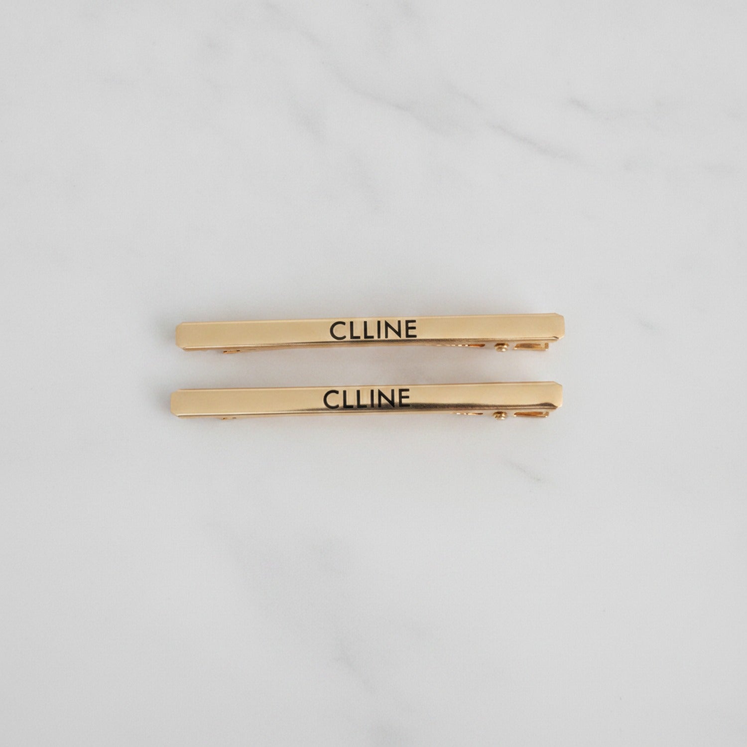 Celine Rectangular Claw Clip Duo - Gold