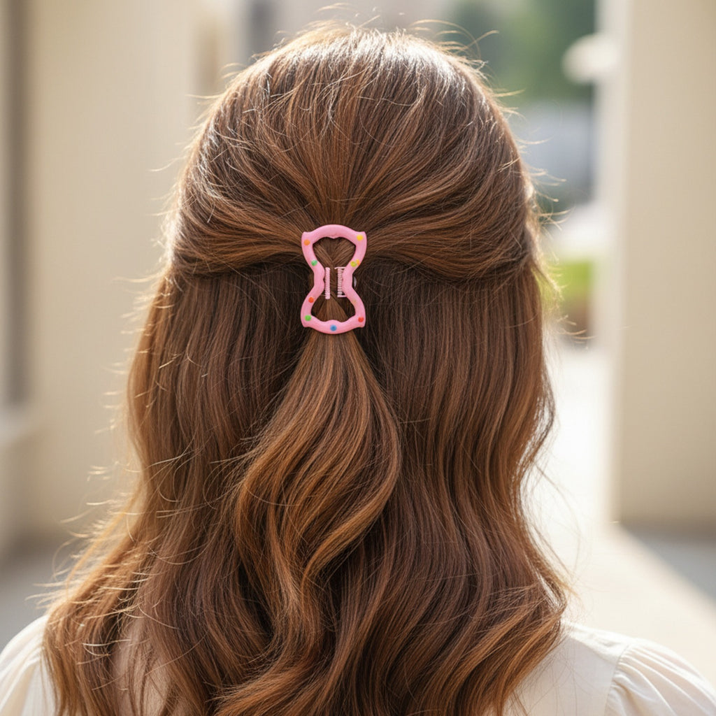 Colorful Bow Hair Clips Set - 12 Pack