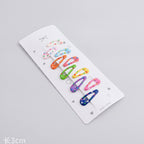 Colorful Snap Hair Clips Set With Heart Details – hair accessories (view 1)