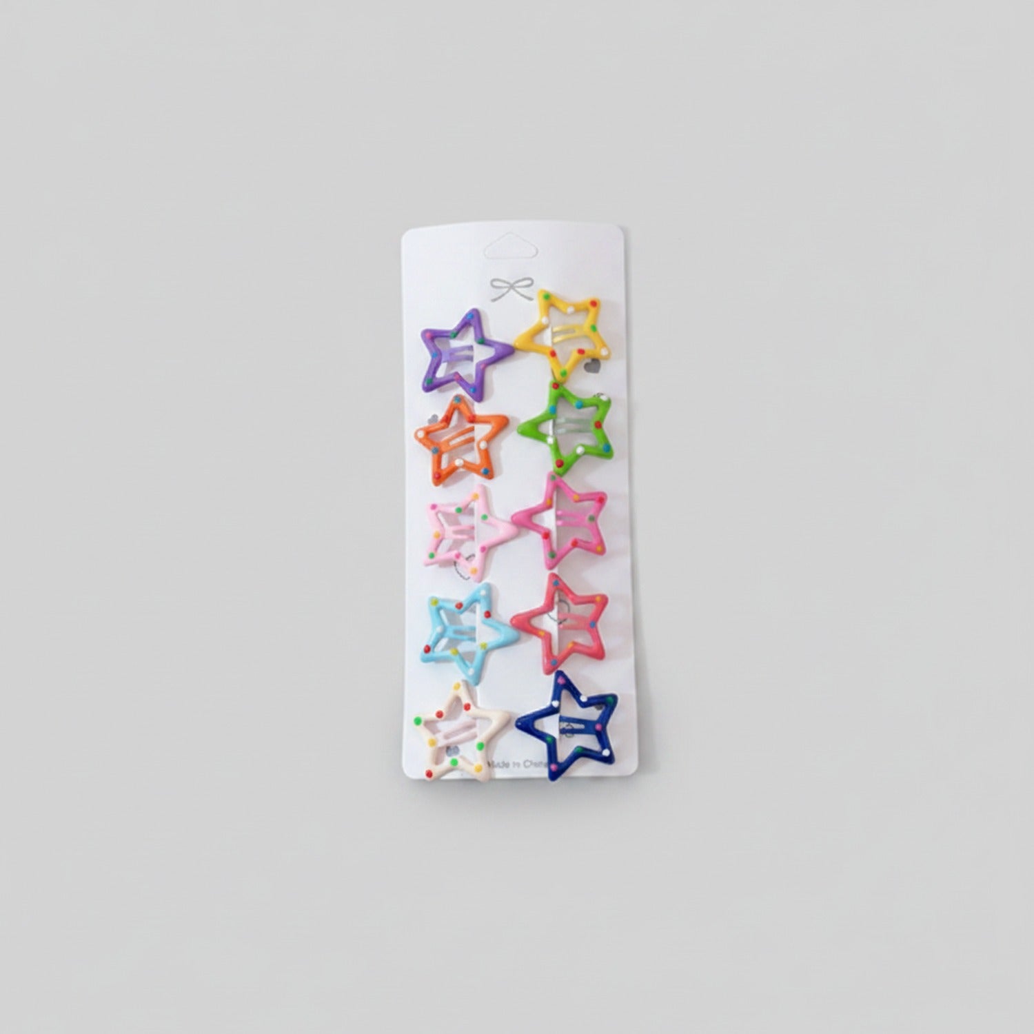 Colorful Star Hair Clips Set With Rhinestones