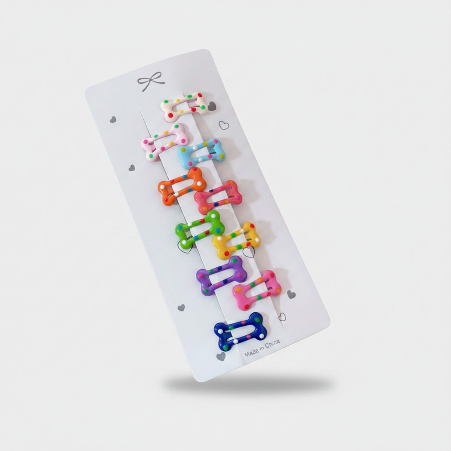 Colorful Beaded Bone Hair Clips Set