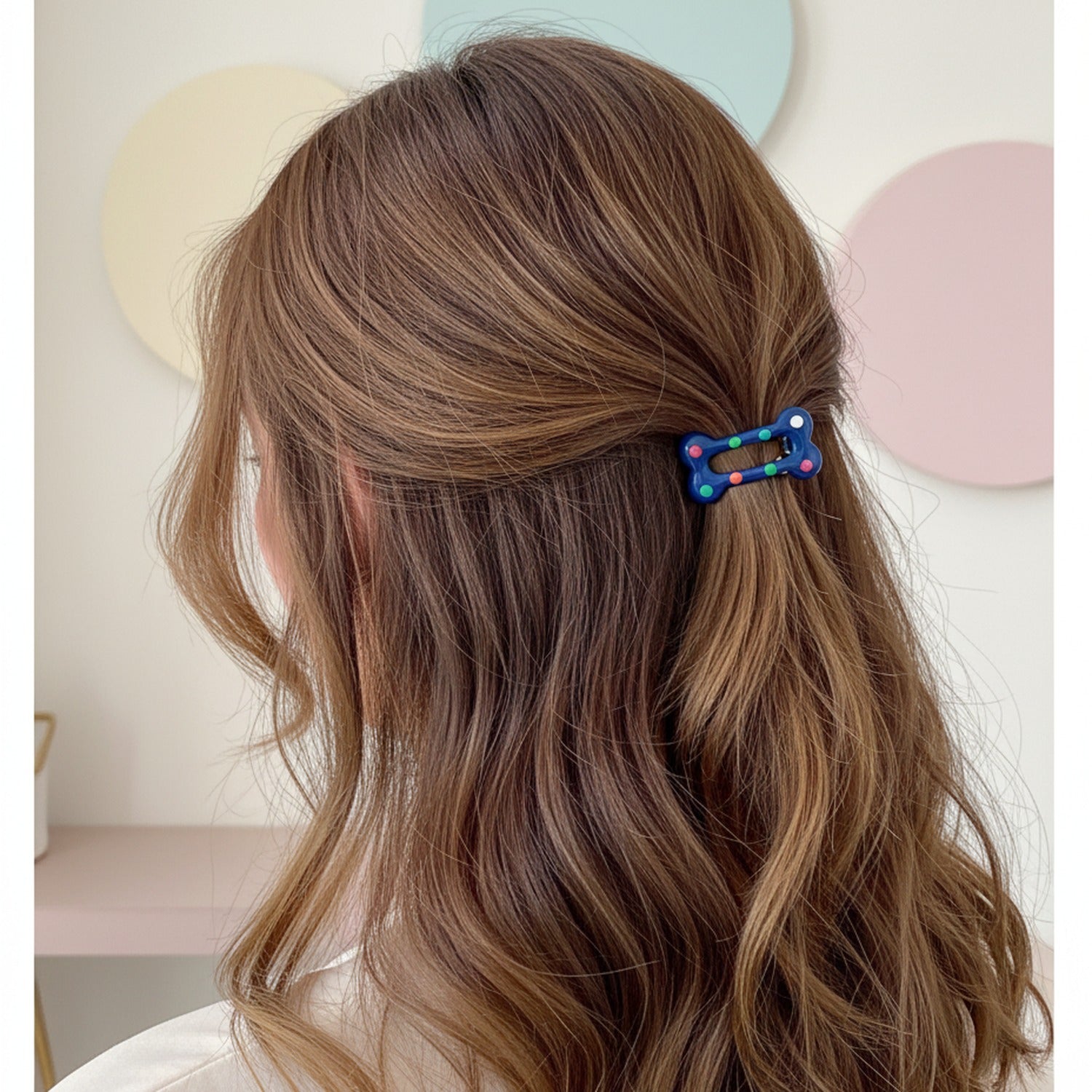 Colorful Beaded Bone Hair Clips Set
