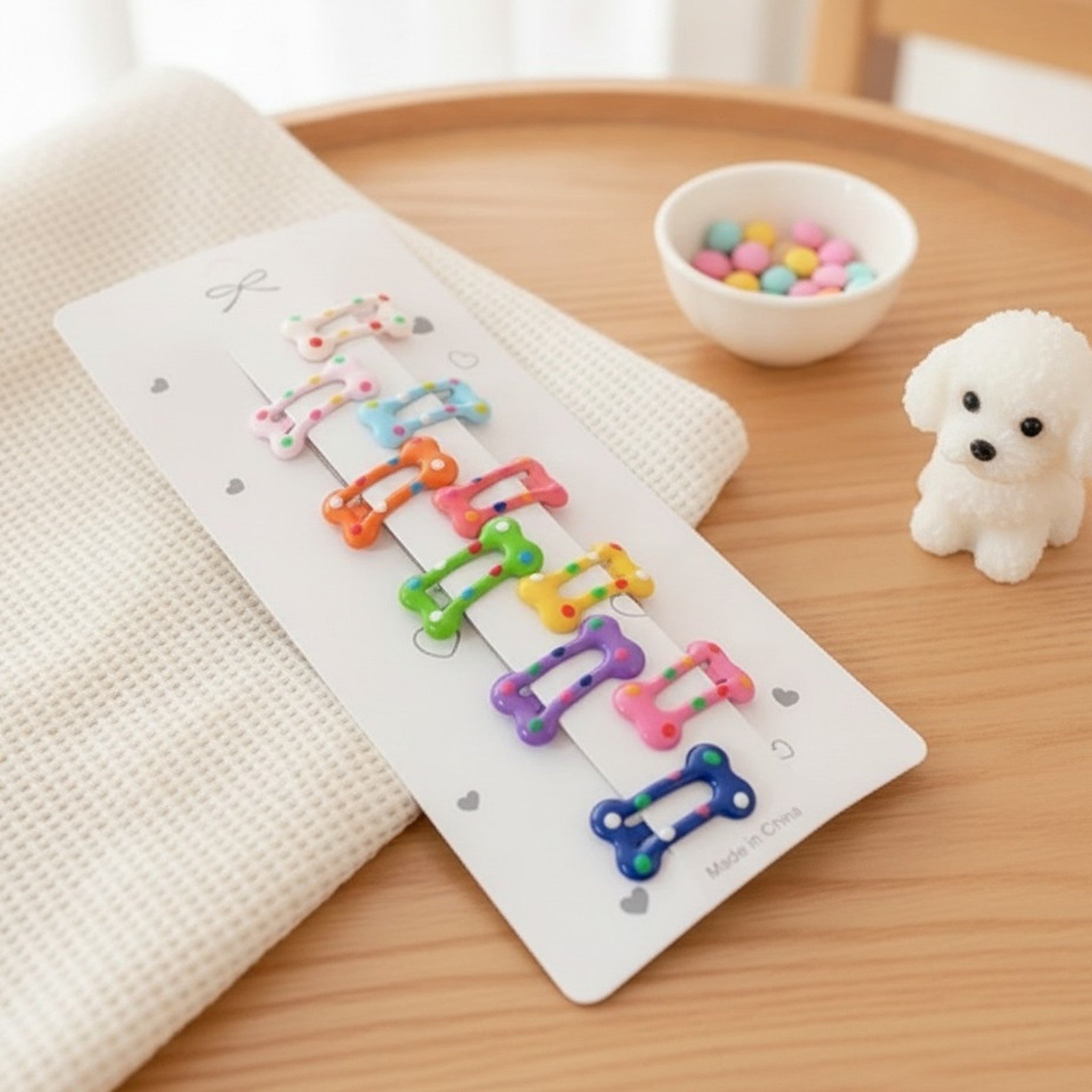Colorful Beaded Bone Hair Clips Set – hair accessories