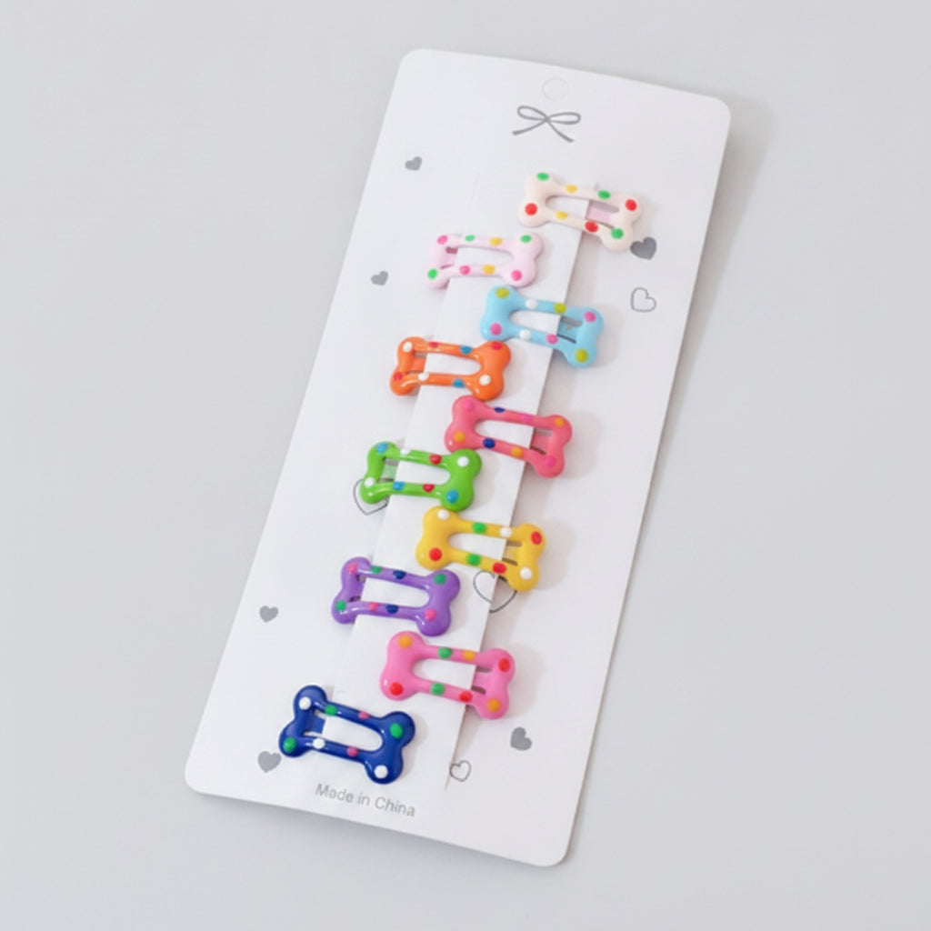 Colorful Beaded Bone Hair Clips Set – hair accessories (view 1)