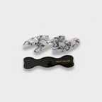 Blue Marble Polymer Hair Clips Set