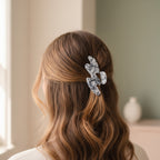 Blue Marble Polymer Hair Clips Set