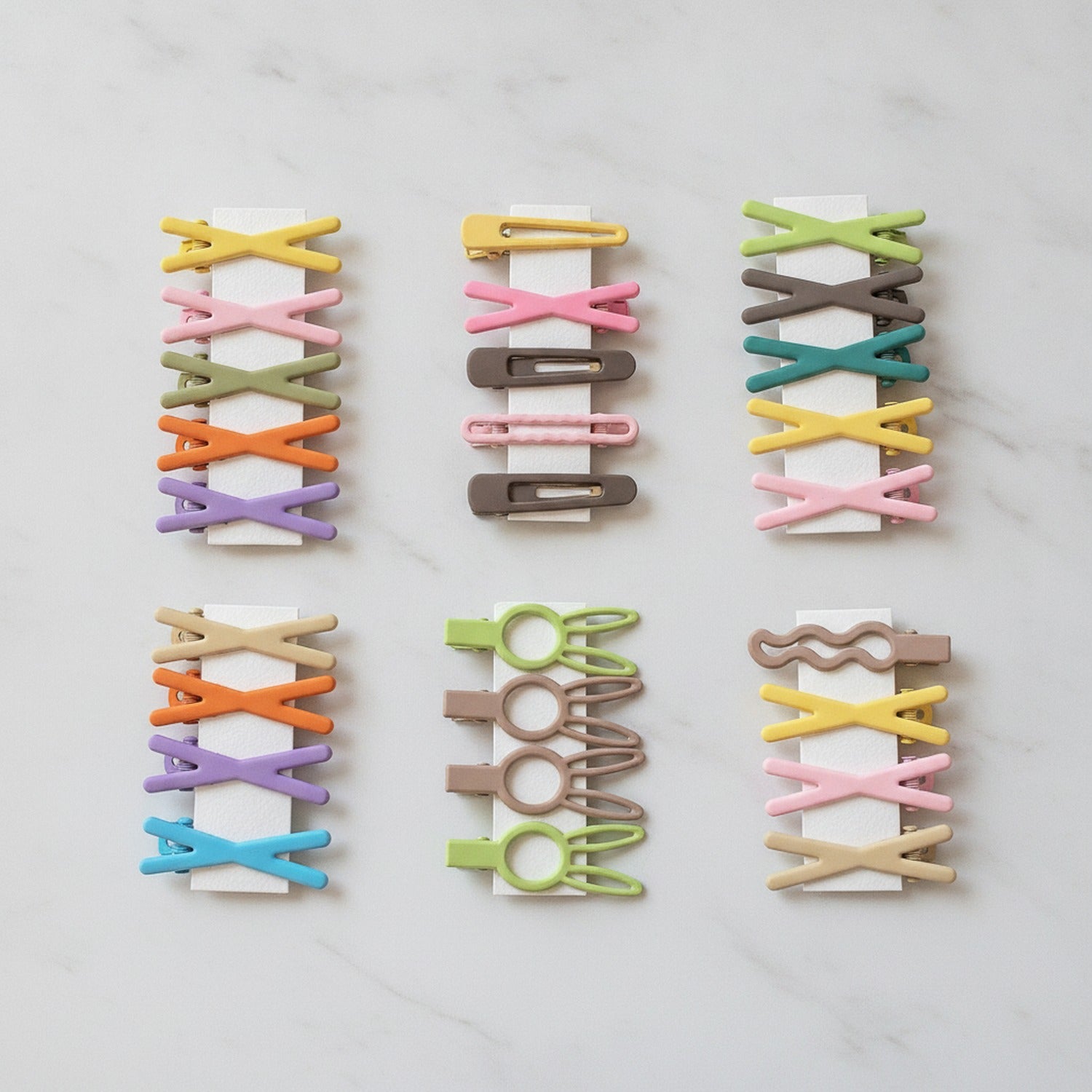 Colorful Bow Hair Clips Set Rainbow Accessories