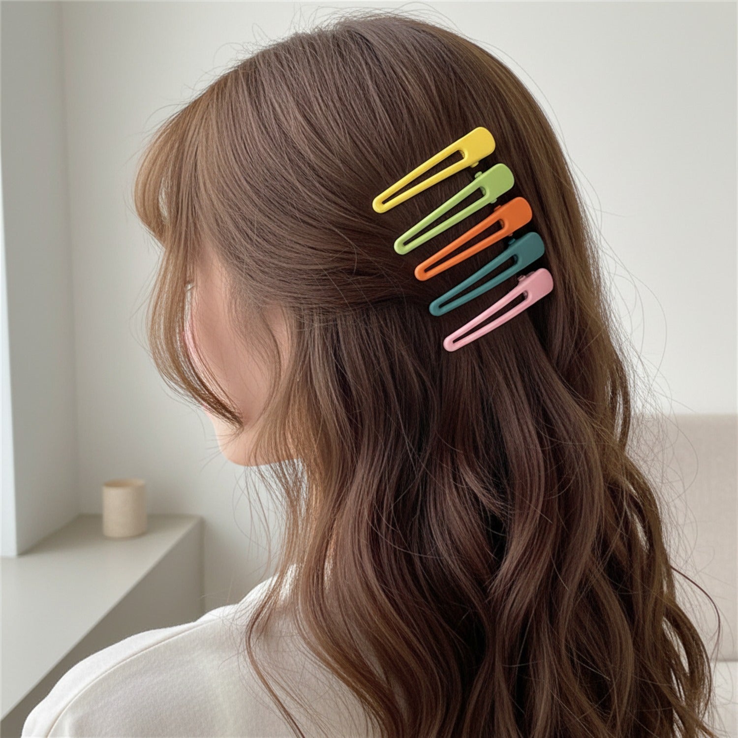 Colorful Hair Clips Set Rainbow Alligator