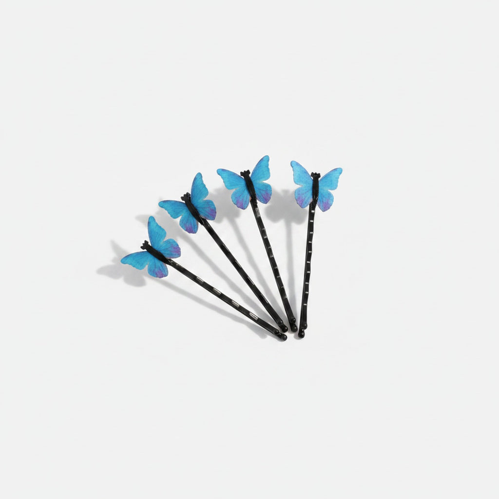 Blue Butterfly Hair Clips Set – hair accessories (view 1)
