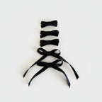 Black Grosgrain Bow Hair Clips Set