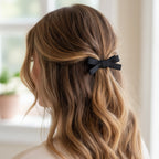 Black Grosgrain Bow Hair Clips Set