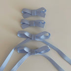 Periwinkle Grosgrain Bow Hair Clips Set