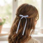 Periwinkle Grosgrain Bow Hair Clips Set
