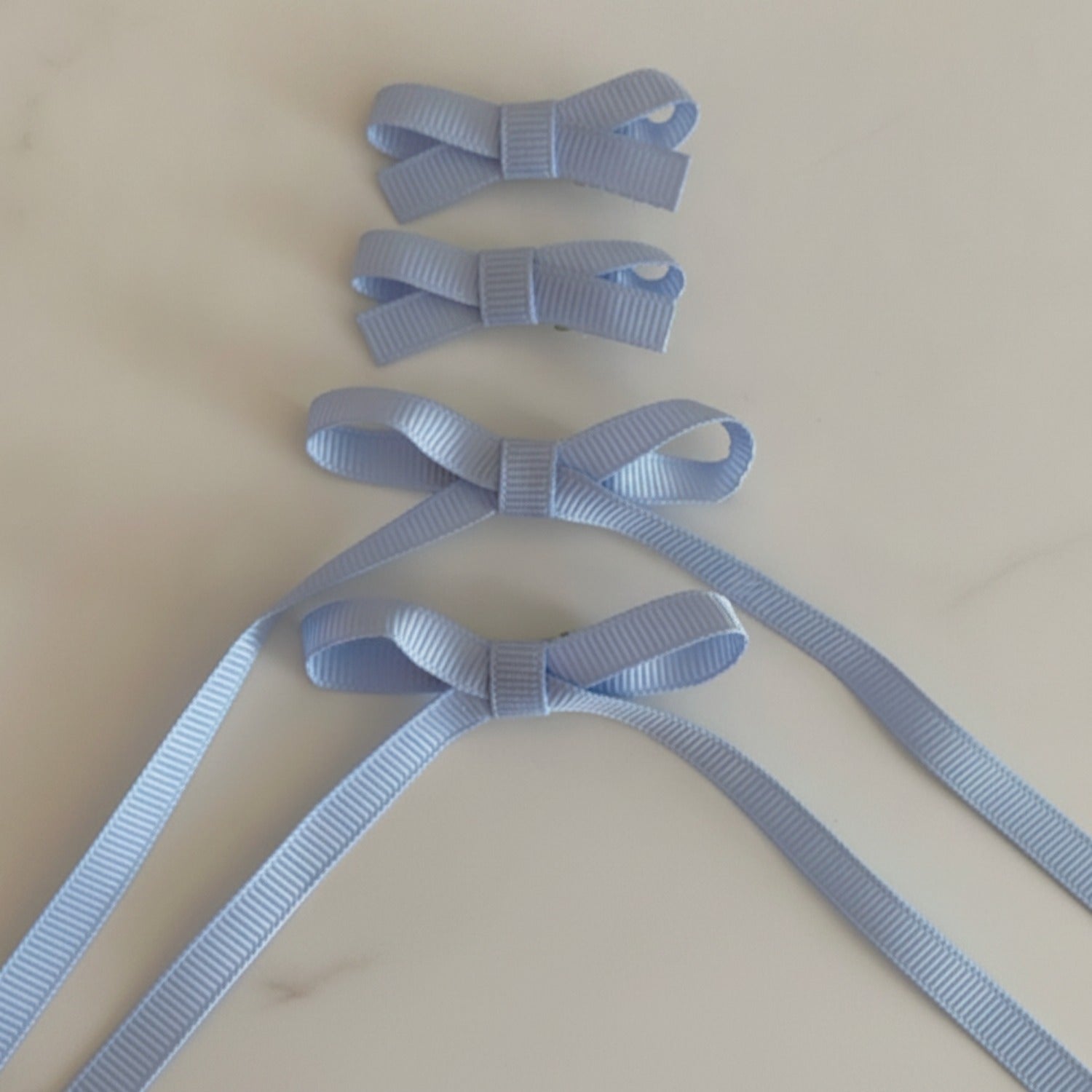 Periwinkle Grosgrain Bow Hair Clips Set