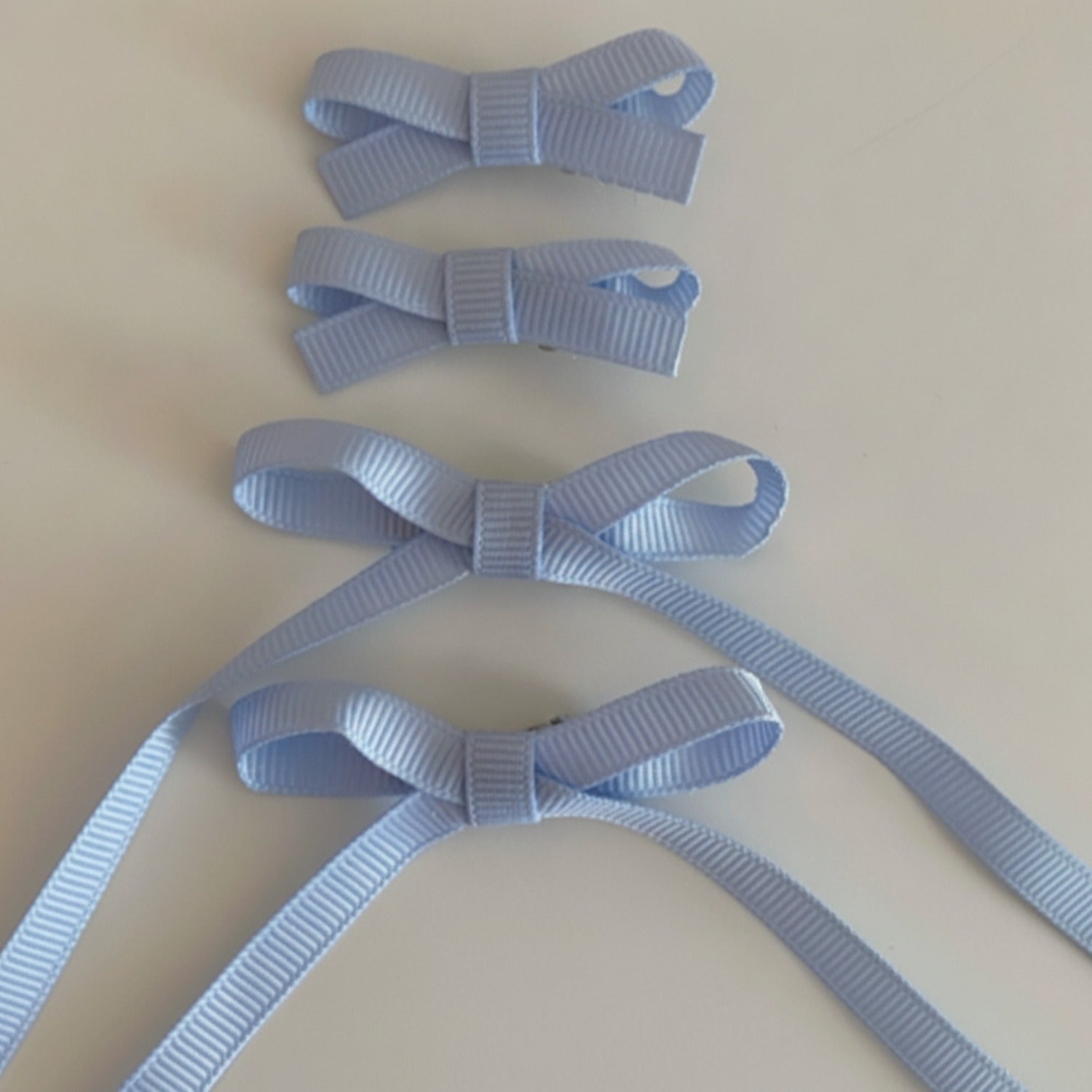 Periwinkle Grosgrain Bow Hair Clips Set