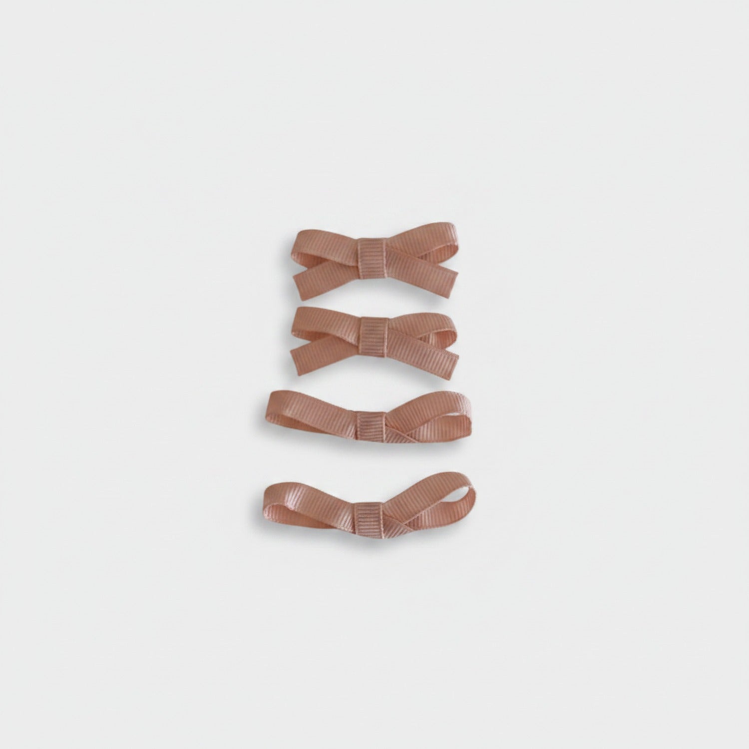 Grosgrain Bow Hair Clips Set Rose Gold