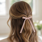 Grosgrain Bow Hair Clips Set Rose Gold