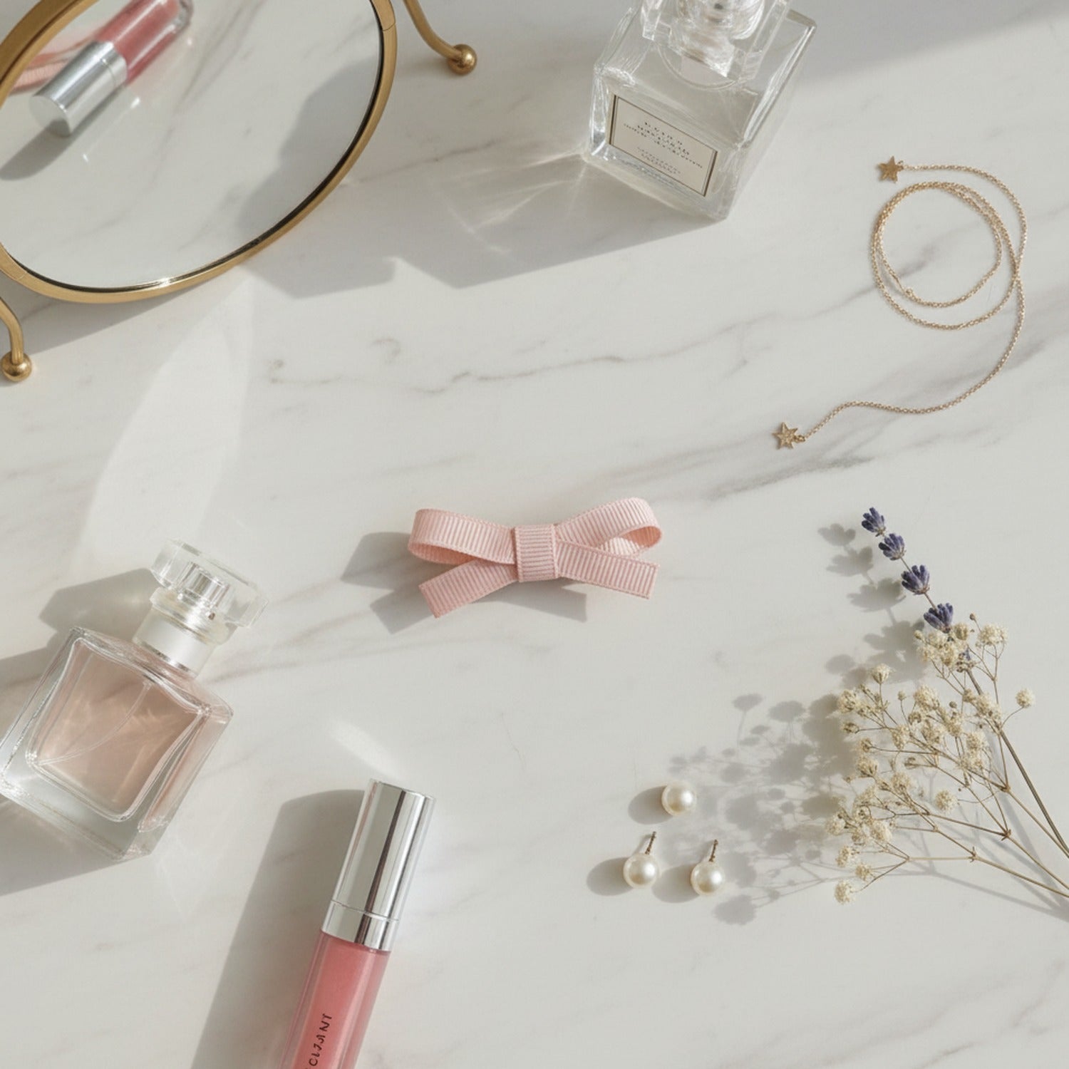 Grosgrain Bow Hair Clips Set Rose Gold – hair accessories (view 3)