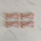 Grosgrain Bow Hair Clips Set Rose Gold – hair accessories (view 2)