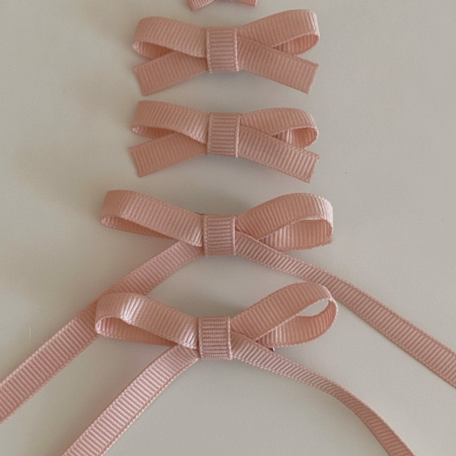 Grosgrain Bow Hair Clips Set Rose Gold