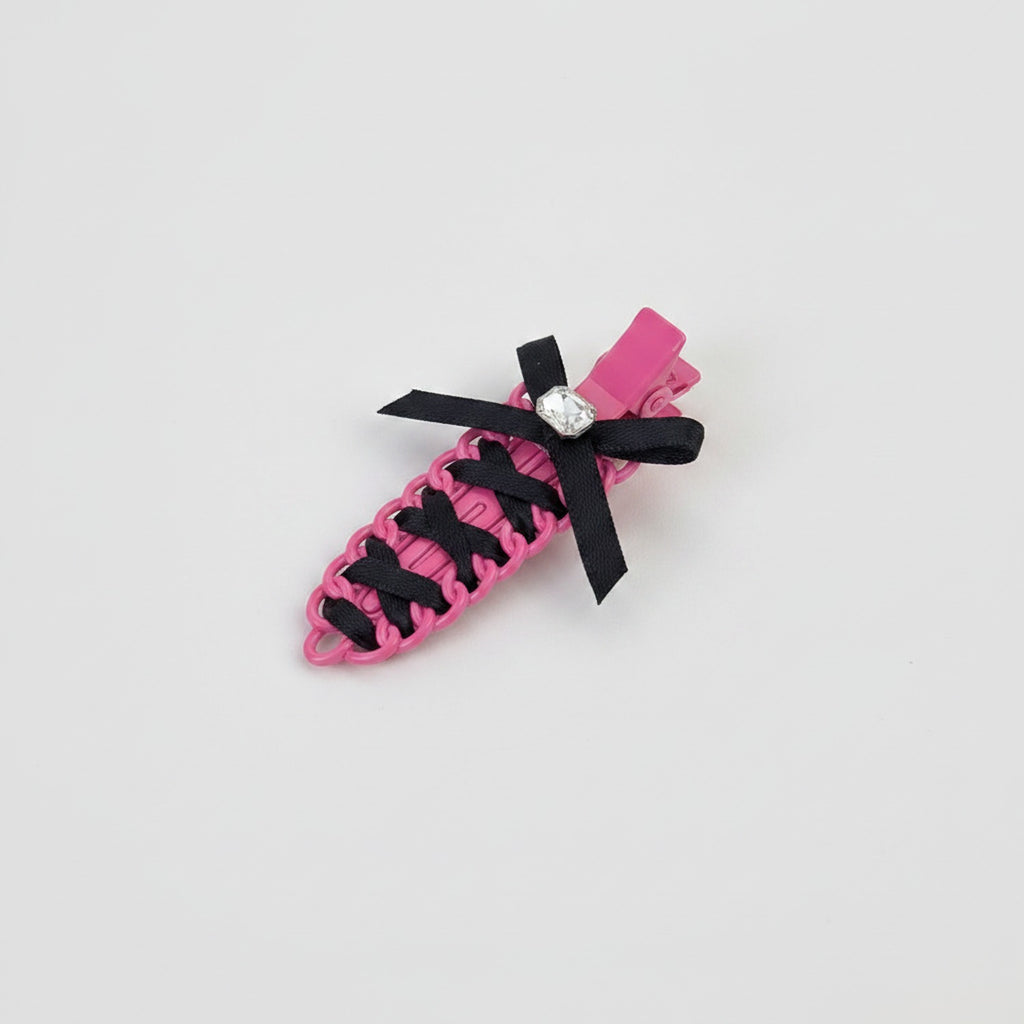 Black Bow Pink Claw Hair Clip – hair accessories (view 1)