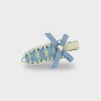 Blue Ribbon Braided Hair Clip with Crystal Detail