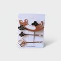Vintage Asian Cloud Hair Clips Set With Black Details