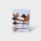 Vintage Asian Cloud Hair Clips Set With Black Details