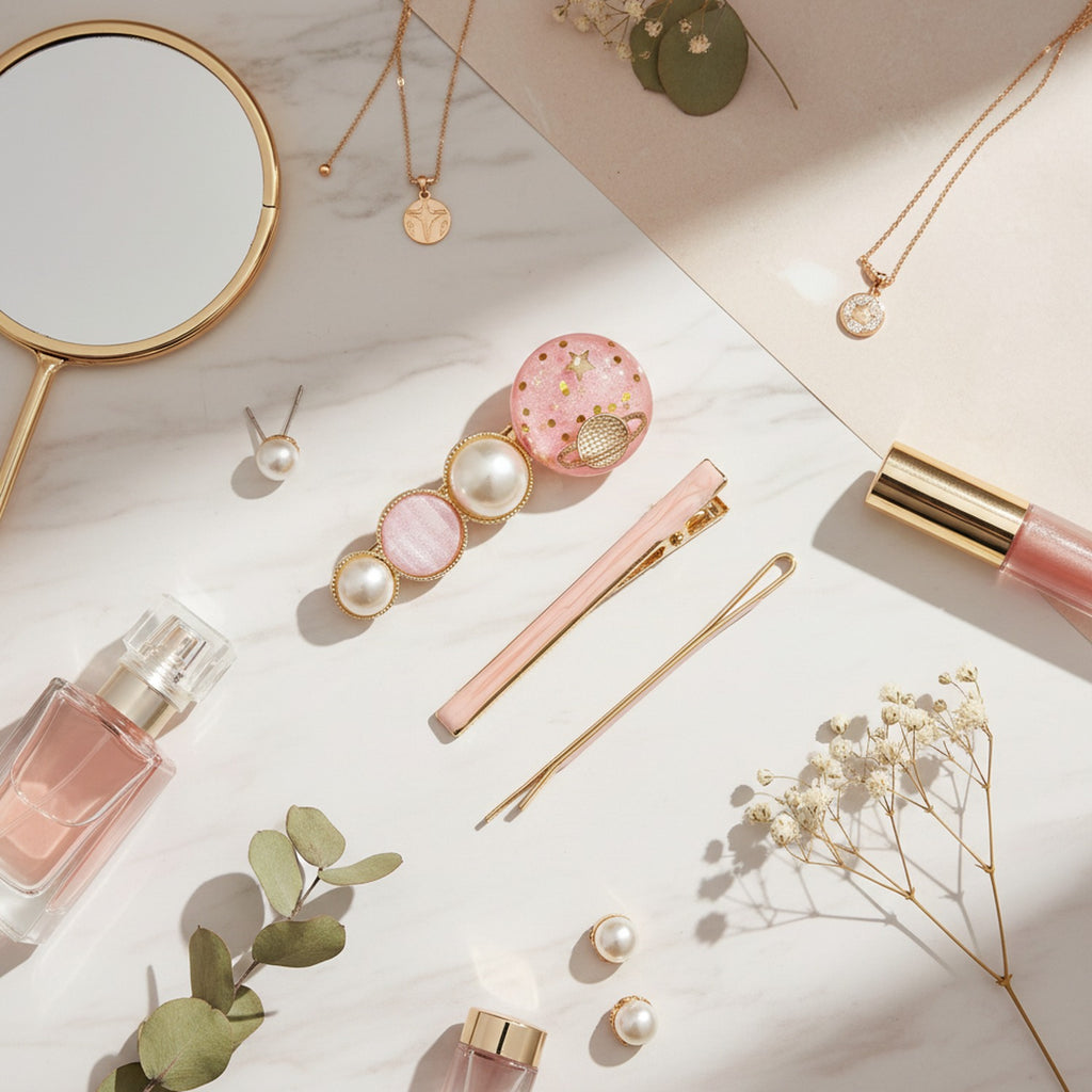 Pearl & Planet Pink Hair Clip Set – hair accessories (view 3)