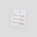 Pearl And Star Gold Hair Clips Set