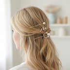 Pearl And Rhinestone Gold Hair Clips Set