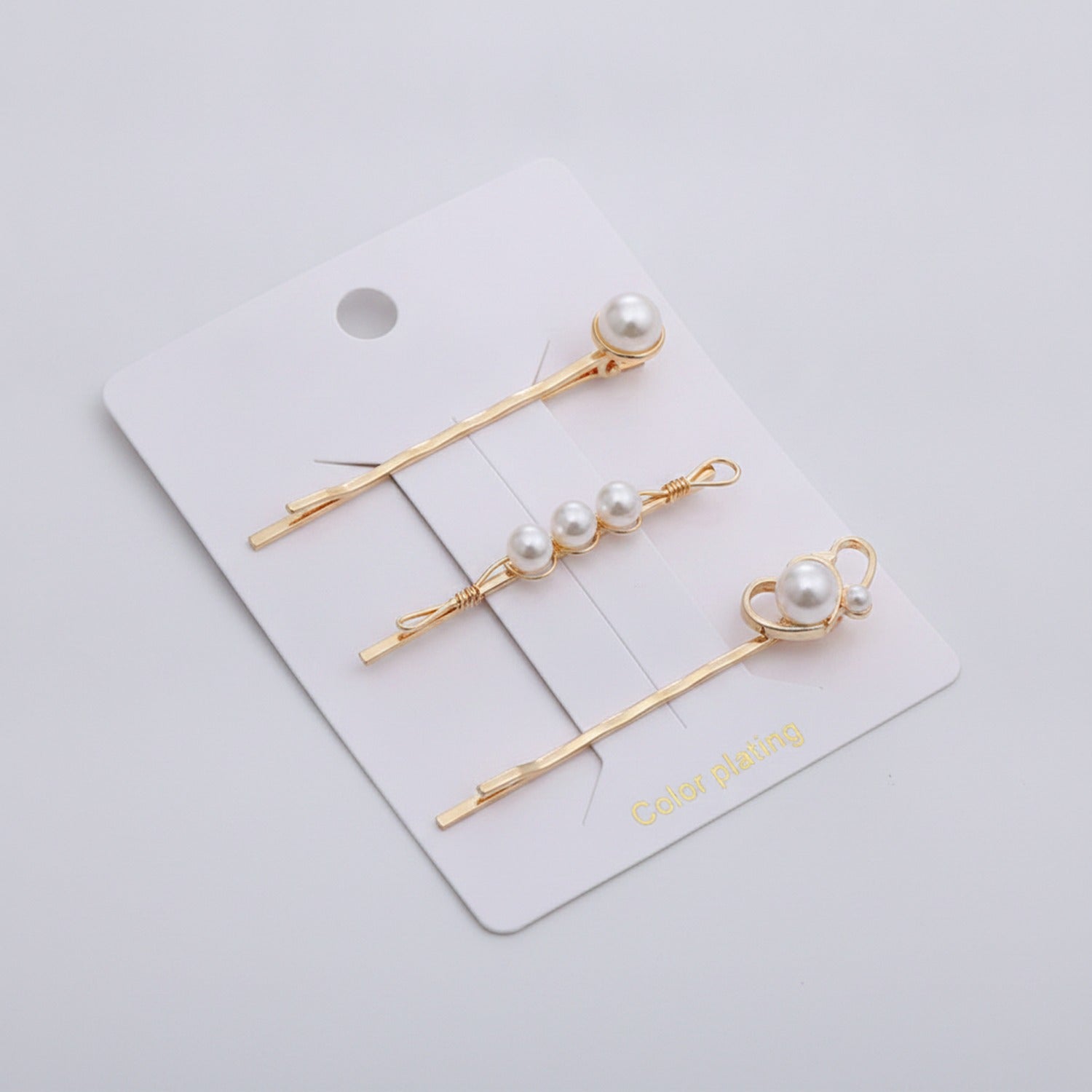 Pearl & Gold Hair Clip Set
