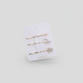 Pearl & Rhinestone Gold Hair Clip Set