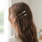 Pearl & Rhinestone Gold Hair Clip Set