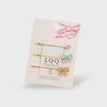 Gold Bow Butterfly Hair Clips Set With Rhinestones