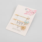Gold Bow Butterfly Hair Clips Set With Rhinestones – hair accessories (view 1)